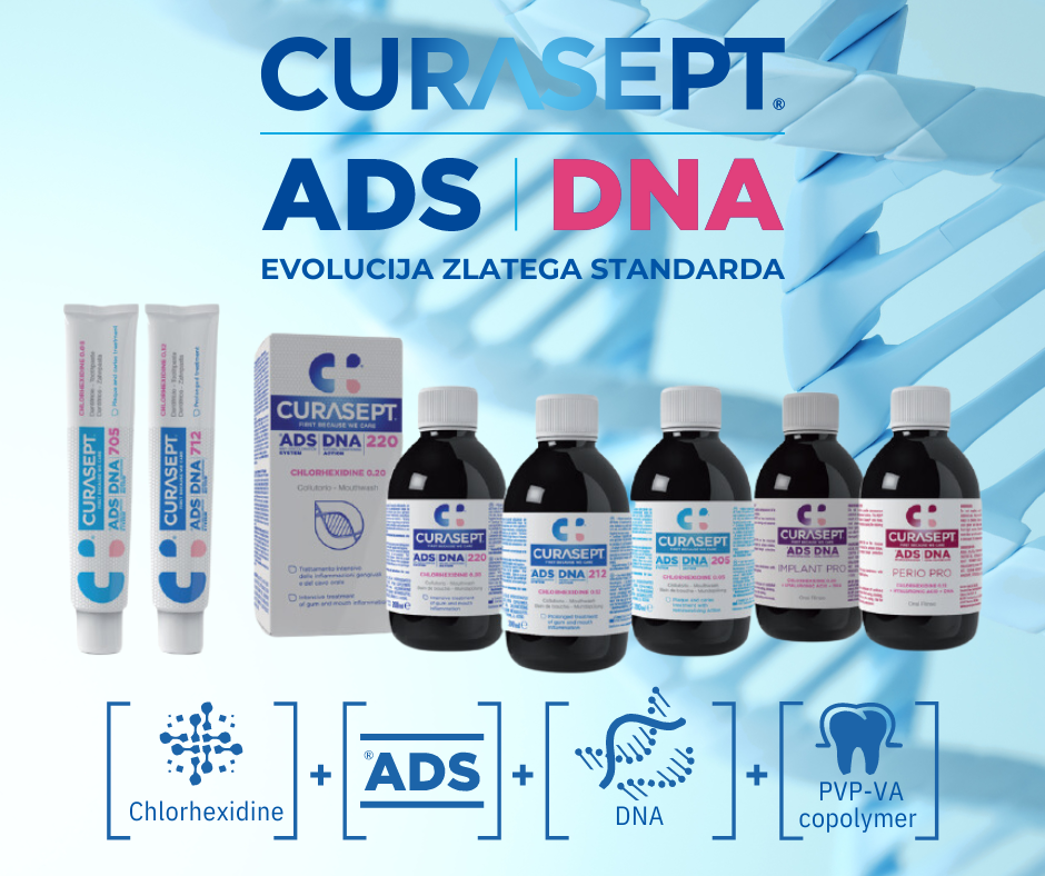  linija ADS DNA oziroma linija PRO, ki vsebuje klorheksidin v kombinaciji s sistemom ADS za zmanjševanje zabarvanja in s fragmenti DNA. 